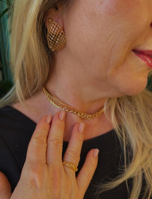 Conjunto Choker Dourado - foto 2