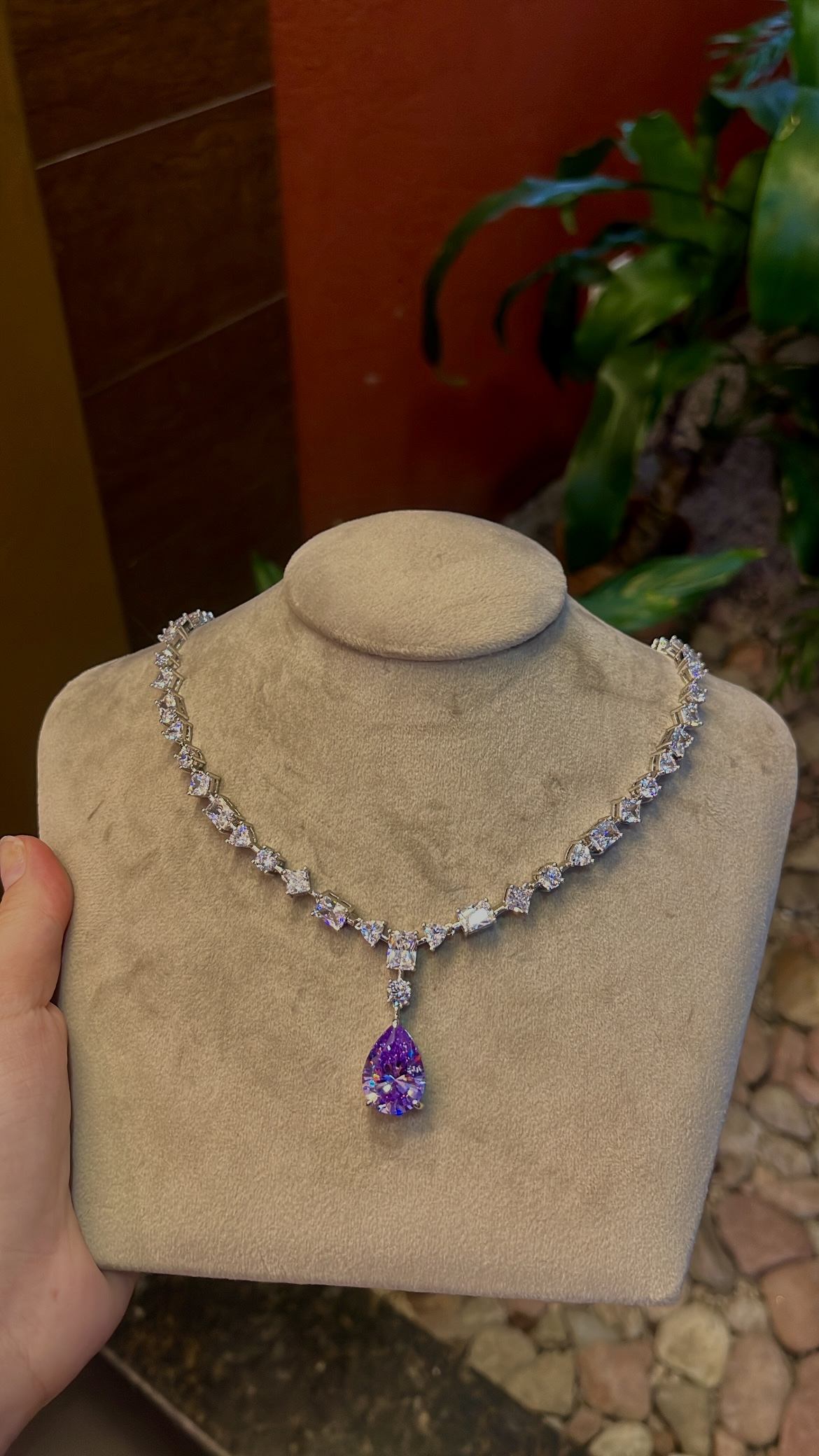 Colar Cristal Lilás