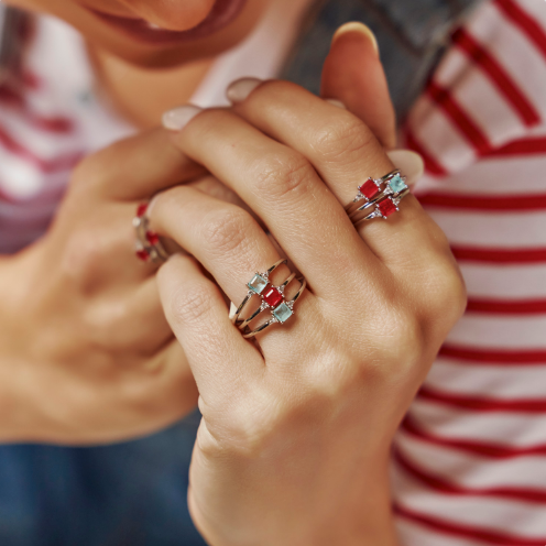 Anel Solitário Esmeralda