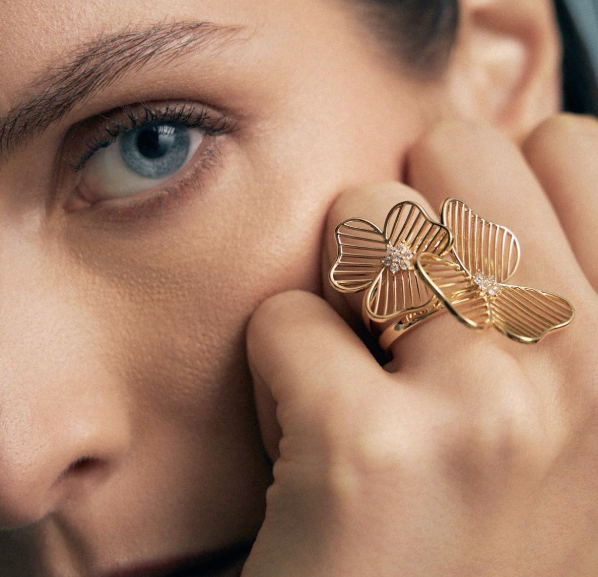 Anel Grande Duas Flores