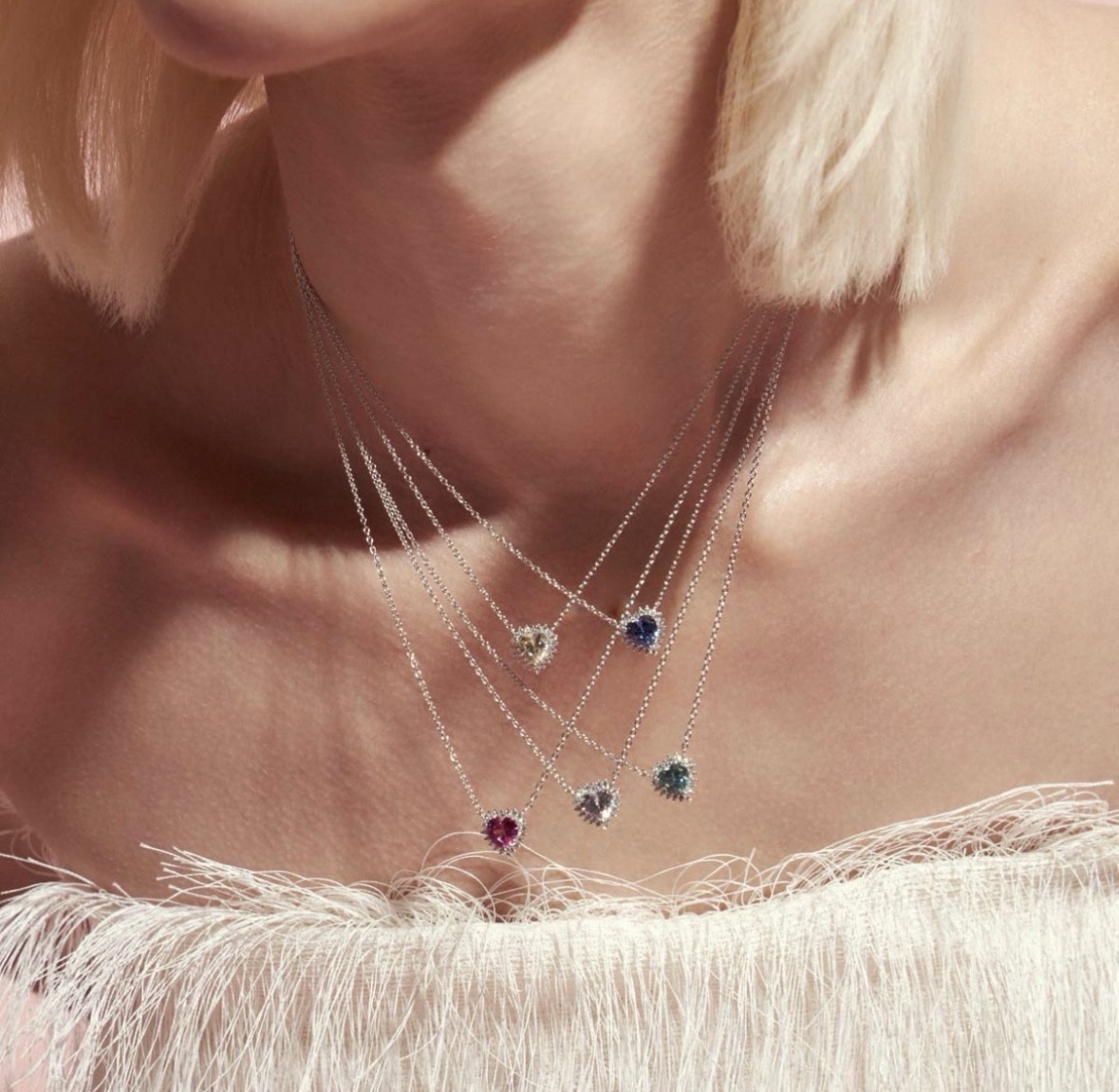 Colar Coração Rodinada Azul